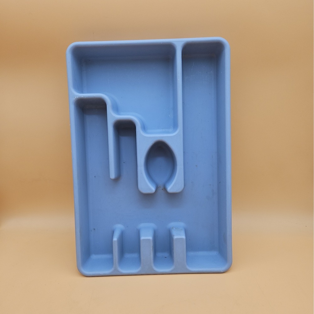 VTG Rubbermaid Tray Cutlery Silverware Flatware Drawer Organizer 2921 Light Blue